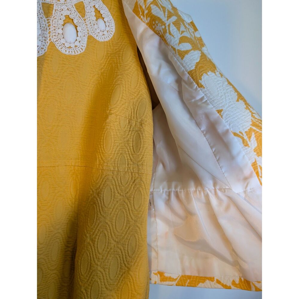 Vintage Chadwicks Marigold 2pc Dress Set Size 8 Mod Cottagecore Old Money 60s - Picture 11 of 14